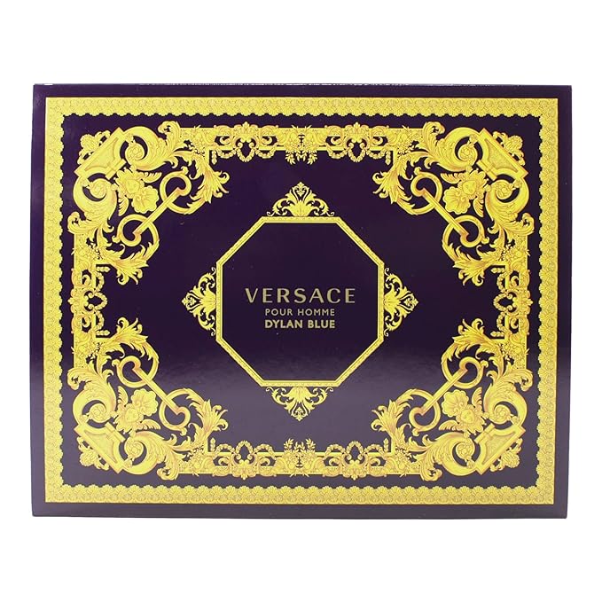 Versace Pour Homme Dylan Blue by Versace Gift Set - 1.7 oz Eau De Toilette Spray 1.7 oz After Shave Balm 1.7 oz Shower Gel Men