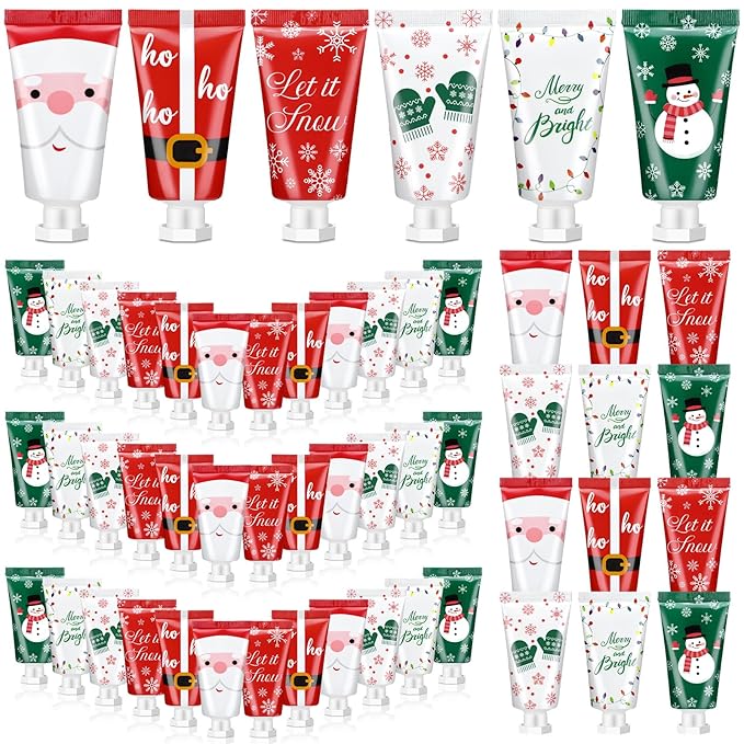 48 Pieces Christmas Hand Cream Gift Set Mini Travel Size Lotion Bulk Beauty Advent Calendar 2025 Holiday Stocking Stuffers for Women Mom Cowrkers Dry Cracked Hands, 30 ml, 6 Natural Plant Fragrances