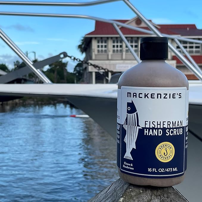 MacKenzie's Fisherman Hand Scrub - Gifts for Men - Gifts for Fisherman - Gifts for Cooks - Gifts for Gardeners - Cleansing & Deodorizing Hand Cleaner - 16 oz.