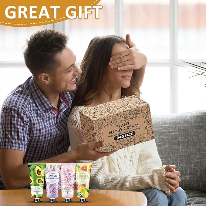 240 Pack Hand Cream Set For Women, Mothers Day Gifts, Nurse Gifts, Bridal Shower Gifts and Teacher Appreciation Gifts, Bulk Moisturizing Hand Lotion Travel Size for Dry Cracked Hands