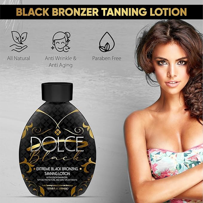 Bronzer Tanning Lotion - Indoor/Outdoor for Tattoo & Color Fade Protection - Anti-Orange, Anti-Aging & Anti-Wrinkle Natural Tanning Bed Lotion