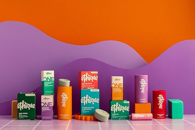 Ethique Refreshing Lavender & Peppermint Soap Bar - Body Wash for All Skin Types - Plastic-Free, Vegan, Cruelty-Free, Eco-Friendly, 4.23 oz (Pack of 2)