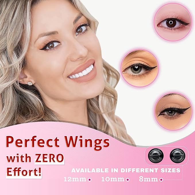 Winged Eyeliner Stamp by Lovoir, Waterproof Make Up, Smudgeproof, Long Lasting Liquid Eye liner Pen, Vamp Style Wing, 2 Wingliner Pens (12mm Vintage, Midnight Black)