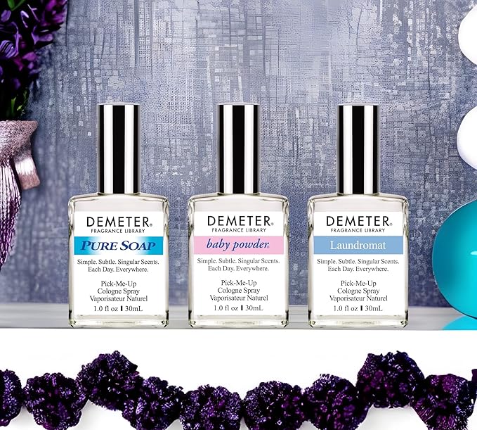 DEMETER Fresh And Clean Collection, Set of 3 Unique Perfumes For Women, Baby Powder, Pure Soap, Laundromat, 1 Oz Each