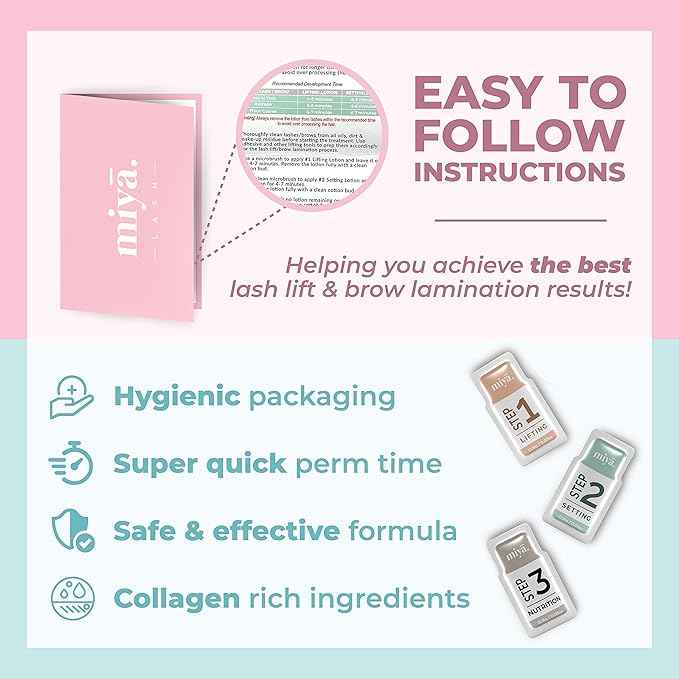 2 in 1 Brow Lamination & Lash Lift Lotion Set | Sachet Refill for Lash Lift Kit & Eyebrow Perm | Fast Acting 3-Step Lifting, Setting Lotions with Nutrition Serums | 10 Treatments | Salon Use