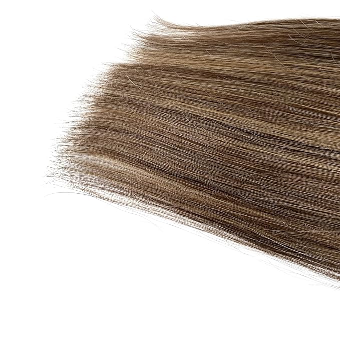 Human Hair Weft Chocolate Brown Balayage Caramel Blonde Highlights Sew in Hair Extensions Real Human Hair 20 Inch 100G Weft Hair Extensions Remy Real Human Hair Bundles Weave Extensions for Women