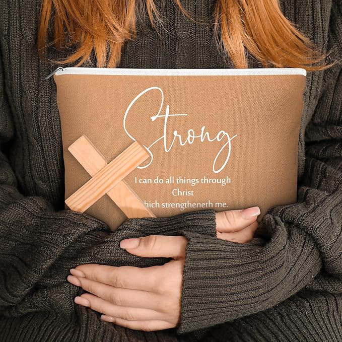 20 Pcs Christian Gifts for Women Religious Makeup Bags Cosmetic Inspirational Bible Verse Pencil Pouch with Zipper Mothers Day Thank You Church Gift Mom Travel Employee(Bright,Bible Words)