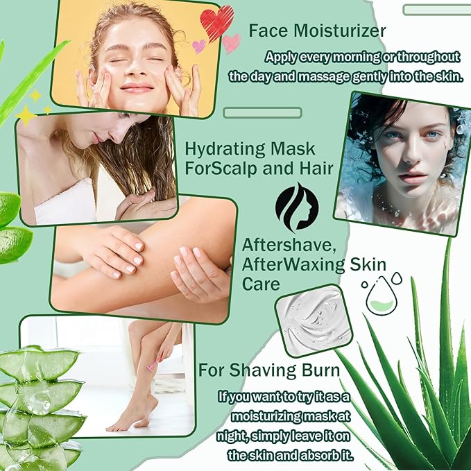 99% Purity Aloe Vera Gel - Hydrating Aloe Vera Gel for Face and Skin,No Sticky Moisturizing Aloe Gel(5 pcs) B