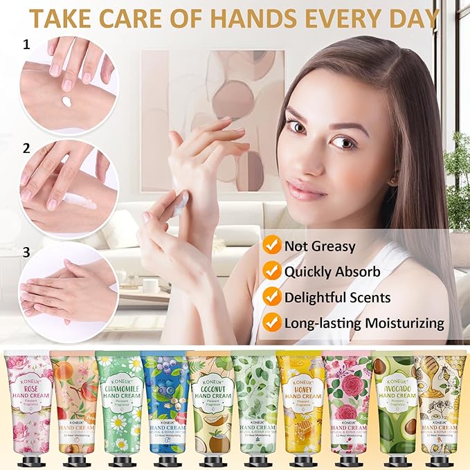 8 Pack Hand Cream Gifts Set For Women, Mothers Day Gifts for Mom, Mini Hand Lotion Travel Size for Dry Cracked Hands, Bulk Hand Cream for Teacher Appreciation Gifts and Nurse Gifts