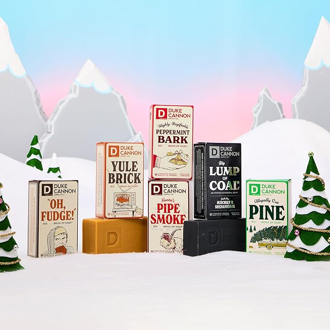 Duke Cannon Supply Co. Big Brick of Soap Bar for Men Holiday Edition - Illegally Cut Pine (Fresh Cut Pine Scent), 10 oz. (1 Pack)