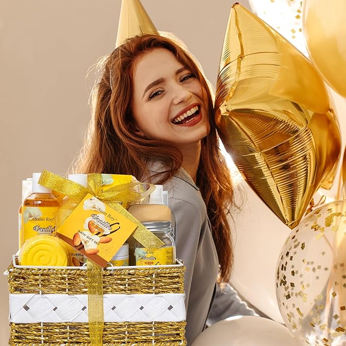 Spa gift baskets for women, Perfumes gifts for women 25 pcs for Women & Men Bath and Body Shower Bath Kit, Vanilla & Honey Almond birthday gifts bath gift Spa Kit, Mother's Day Gifts for Mom