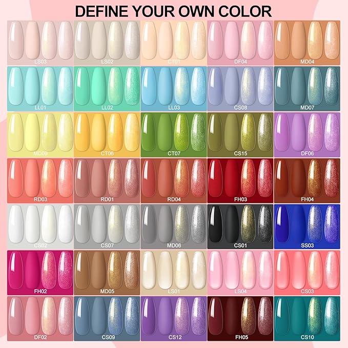 COSCELIA 53ps Gel Nail Polish Kit with U V light and Drill Starter Kit 35 Colors Gel Polish 5pcs Top Base Coat LED Lamp Nail Art All Seasons Gel Manicure Kit Gifts for Women