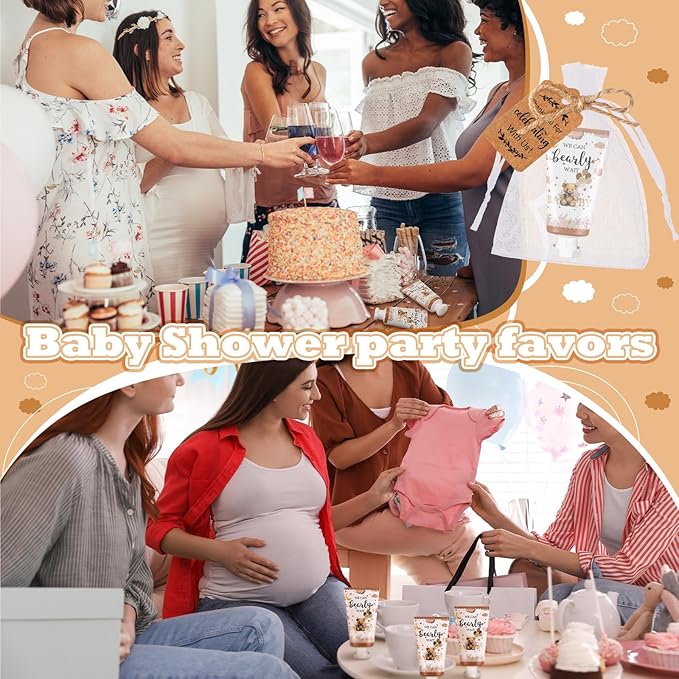 48 Sets Baby Shower Hand Cream Party Favors for Guests Gift Bulk Travel Size Hand Lotion Set for Baby Shower Wedding Christmas(Bear)