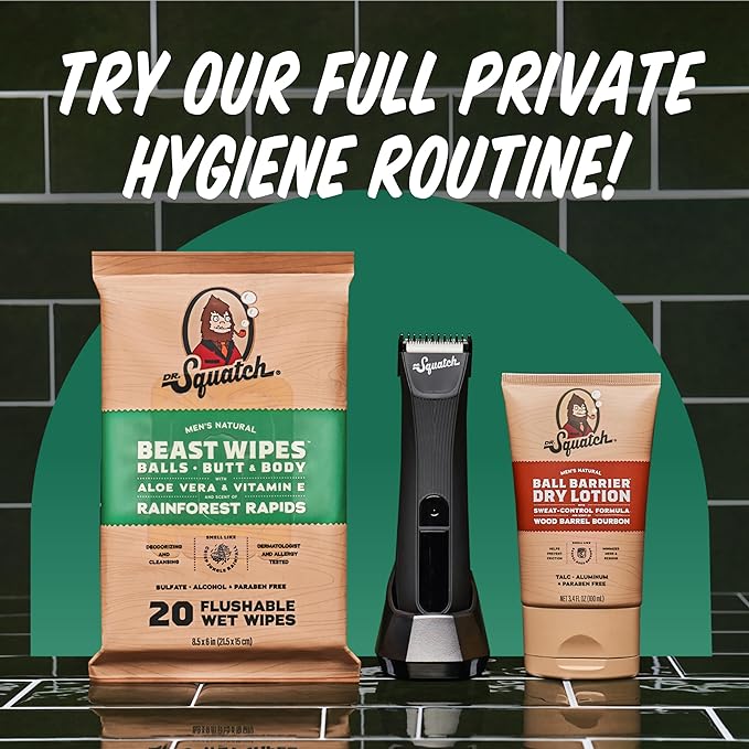 Dr. Squatch Ball Barrier Dry Lotion, No Mess Body Powder Lotion for Men, Made With Natural Ingredients - 2-Pack Unscented