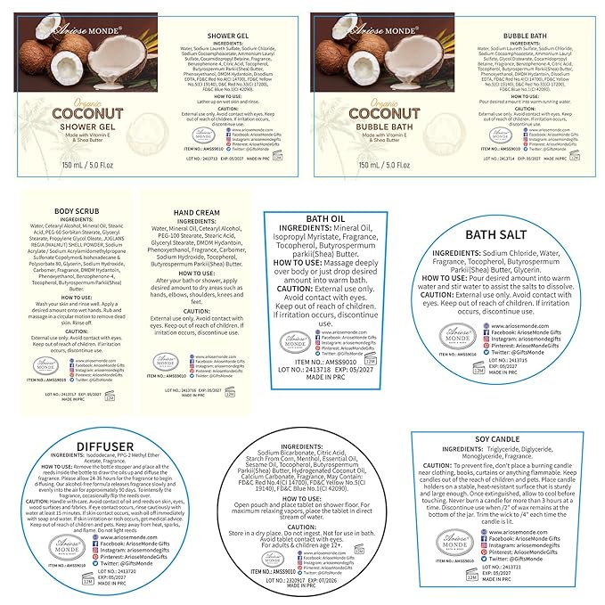 Spa Gift Baskets for Women, Coconut Bath Gift Set for Women Include Bubble Bath, Shower Steamers, Bath Salt. Bath and Body Spa Kit, Mom Birthday Gifts from Daughter, Birthday Gift Basket for Mom