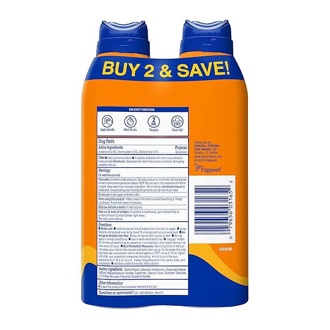 Banana Boat Sport Ultra SPF 30 Sunscreen Spray Twin Pack | Banana Boat Sunscreen Spray SPF 30, Spray On Sunscreen, Water Resistant Sunscreen, Oxybenzone Free Sunscreen Pack, 6oz each