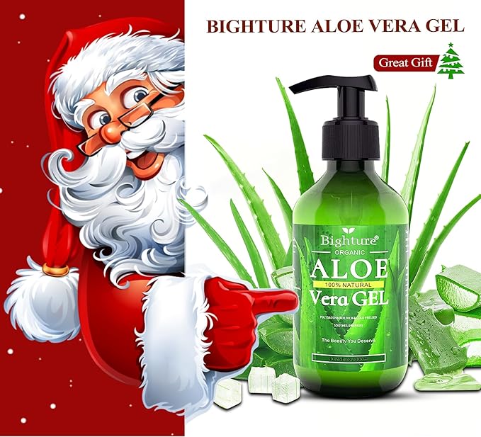 Aloe Vera Gel, 100% Aloe Vera from Freshly Cut Aloe Leaves, Skin Care for Deeply & Rapidly Soothing, Firming, After Shave, Sunburn Relieve, etc