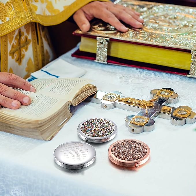 Geetery 10 Set Bulk Mothers Day Church Gifts Christian Compact Mirrors Bulk Sisters in Christ Pocket Mirrors Religious Faith Gifts for Women Mom Friend Bestie Niece Purses (Multicolor)