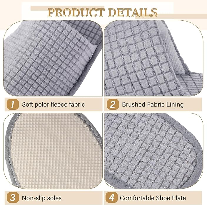 12 Pairs Disposable Slippers for Guests Open Toe Spa Slippers Bulk Disposable Sandals Soft Fleece for Man Women Spa Hotel Wedding Shoeless Home