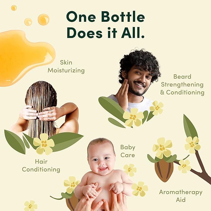 HobaCare 100% Pure, Unrefined Organic Jojoba Oil for Skin & Nails - Moisturizing Body Oil & Face Moisturizer for Dry Skin - Natural Treatment for Hair & Beard Care (64 fl oz)