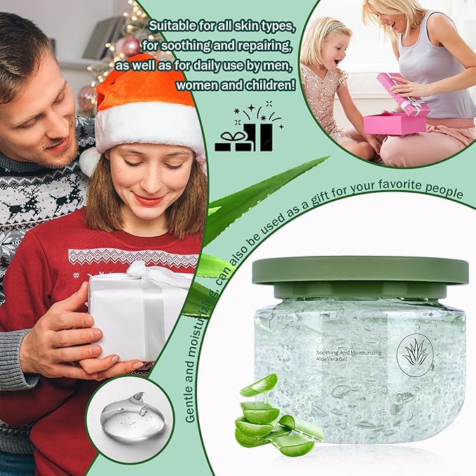 Moisturizing Gel for Face & Body,Non-sticky Gel After Sun Aloe Lotion Skin Care,Fast Absorbing Long Lasting Refreshing Hydrating Face Moisturizer for All Skin Types 08