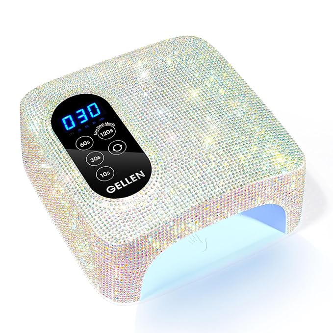 UV LED Nail Lamp, Gellen 72W Rechargeable UV Nail Lamp for Gel Nails, Cordless UV Light for Nails with LCD Display, Auto Sensor and 4 Timer Settings, Nail Dryer for Gel Polish for Home Salon