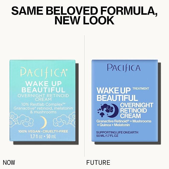 Pacifica Wake Up Beautiful Retinoid Night Cream – Overnight Anti-Aging Moisturizer with Hyaluronic Acid & Melatonin, Reduces Wrinkles & Fine Lines, Hydrating and Gentle for Dry or Mature Skin, Vegan