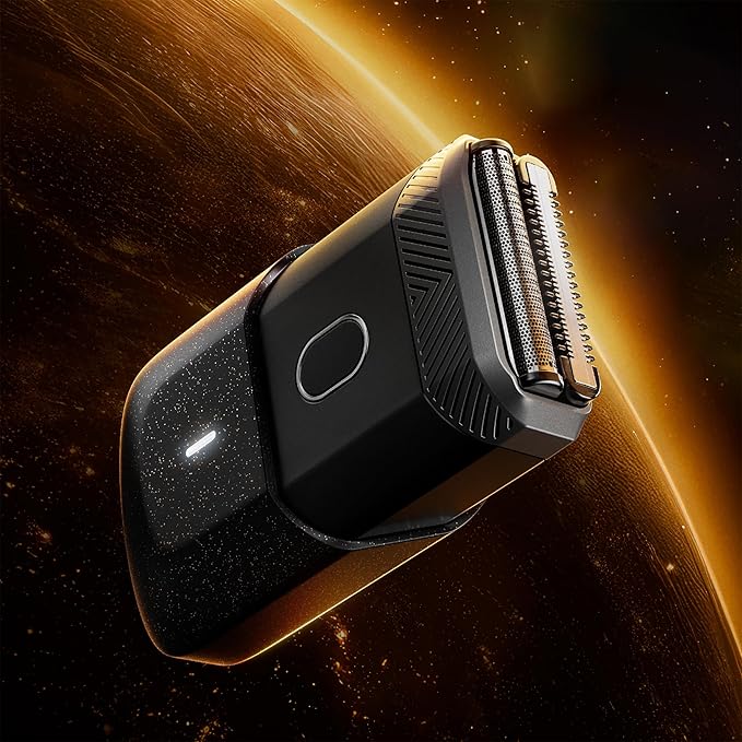 MANSCAPED® The Handyman™ Compact Face Shaver – Portable Men’s Travel Facial Hair Groomer, USB-C Rechargeable Razor, Electric Foil Face Shaver, Dual-Action SkinSafe® Foil Blades, Rocketman Edition