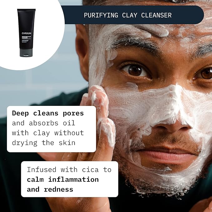 Cardon Cactus-Based Men's Skincare Set | Premium Korean Skincare for Sensitive Skin and Oily Skin | Water-based Face Moisturizer with SPF 30, Gentle Face Wash, Repairing Night Cream with Vitamin E