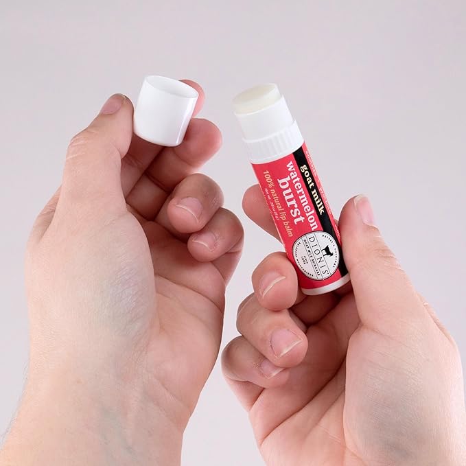 Dionis Goat Milk Skincare Watermelon Holiday Lip Balm Gift Set - Beeswax, Shea Butter & Coconut Oil Lip Care Products Made in The USA - Cruelty Free Lip Moisturizer for Chapped Lips, 0.28oz 3 Pack
