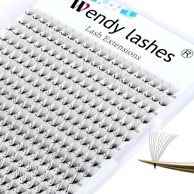 WENDY Lash Extension Premade Fans Eyelash Extensions 320PCS Pre Made Fans Lash Extensions 10D Lashes Extension 0.07mm C Curl Promades Eyelash Fans Mixed 9-16mm(10D-0.07-C, 9-16mm Mixed Tray)