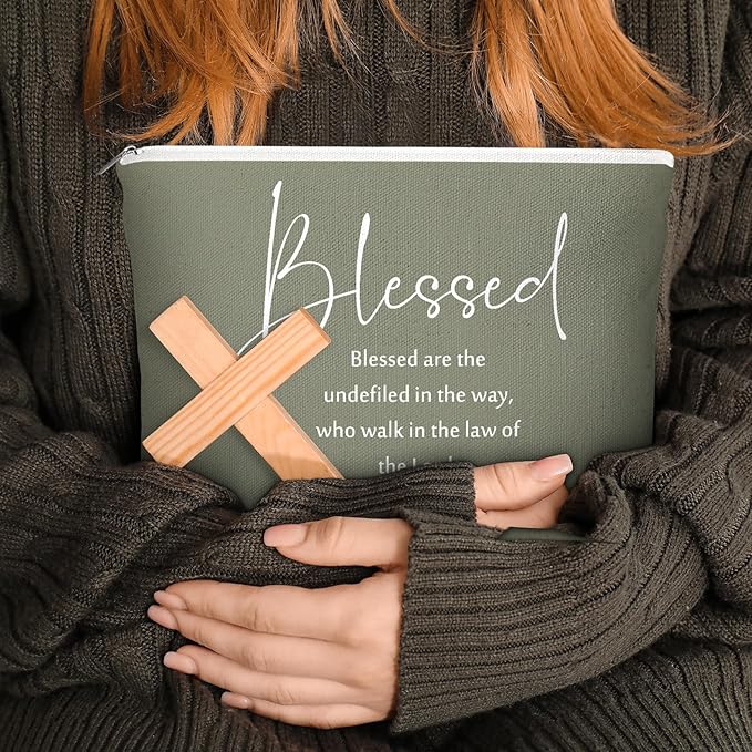 20 Pcs Christian Gifts for Women Religious Makeup Bags Cosmetic Inspirational Bible Verse Pencil Pouch with Zipper Mothers Day Thank You Church Gift Mom Travel Employee(Neutral,Bible Words)