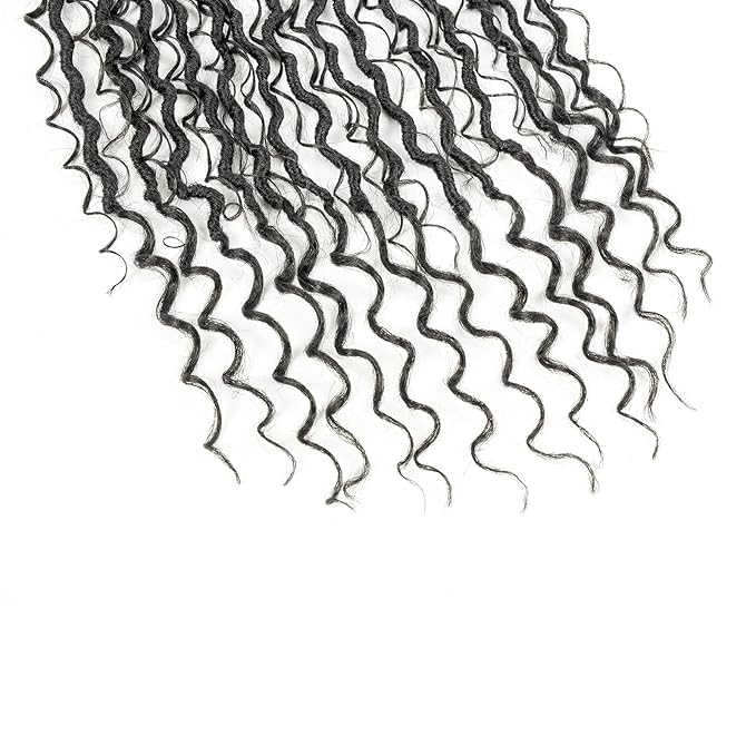 Aipin Long New Goddess Locs Crochet Hair 22 Inch Boho River Locs Hippie Locs Wavy Crochet With Curly Hair In Middle And Ends Braids Hair Extensions (8 Packs,22 inch, 1B)