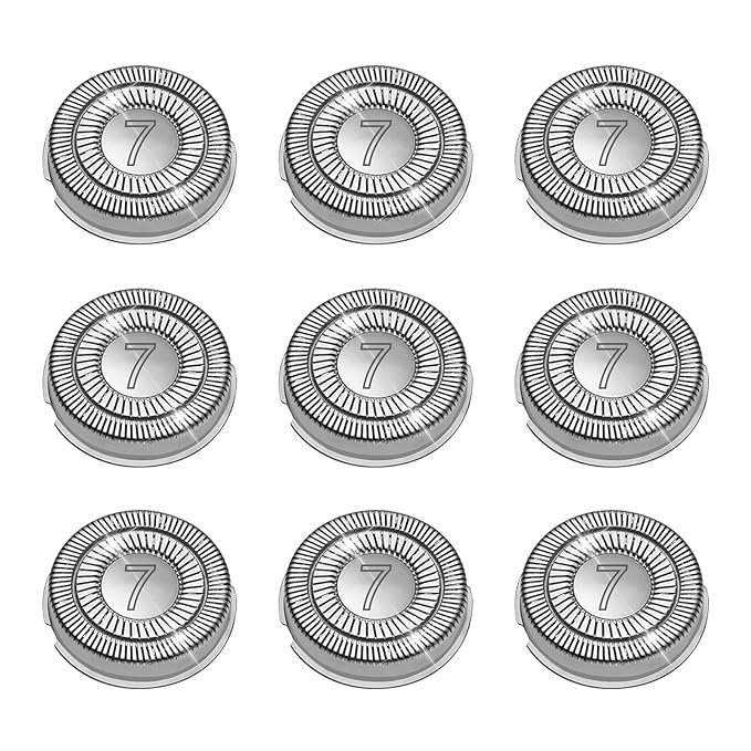 9 Pack SH70/71 Replacement Head Compatible with Philips Norelco Series 7000, Upgraded SH70/71 Compatibility Double blades for norelco 7000 replacement heads
