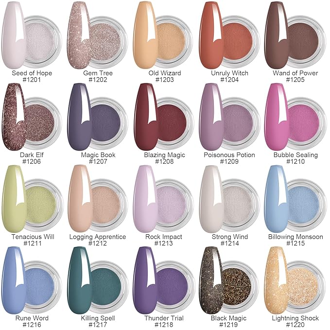27 Pcs Fast Dry Dip Powder Nail Kit Starter 20 Colors Nude Gray Brown Dipping Powder with Essential Steps 1-4 Liquid & Nail Tools No UV/LED Lamp Needed Long Lasting Gift Set for Women AK34
