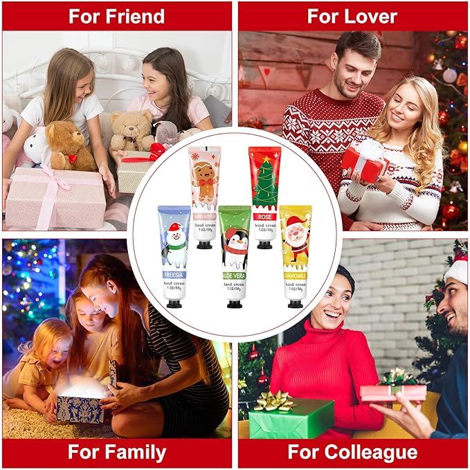 45 Pcs Christmas Hand Cream Gift Set Natural Plant Fragrance Hand Lotion Travel Size Mini Holiday Hand Cream Bulk Moisturizing Cream Dry Cracked for Women Mom Christmas Stocking Stuffers Gift