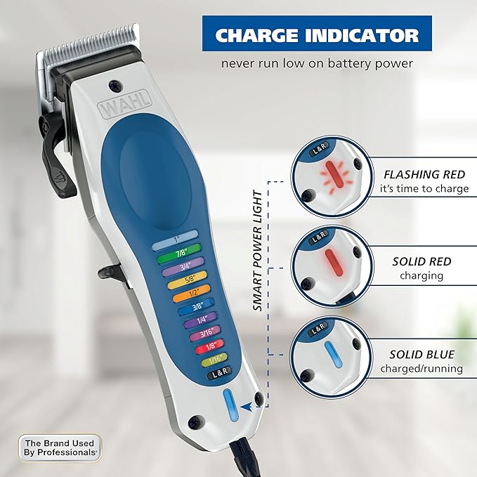 Wahl Lithium Ion Color Pro Rechargeable Cordless Hair Clippers for Men with Smart Charge Technology and Battery Hair Trimmer for Convenient at Home Haircutting & Touch Ups - Model 3026594