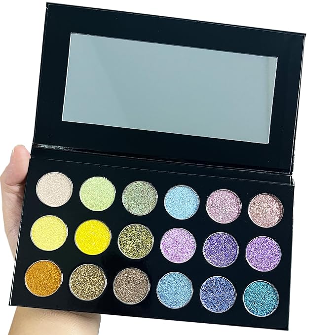 18 color eyeshadow palette,vegan eye shadow with special colors eyeshadow cosmetic Matte duochrome eyeshadow (make up-3(black palette))