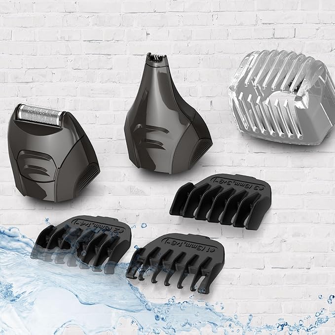 Remington All-in-One Grooming Kit, Lithium Powered, 8 Piece Set with Trimmer, Men's Shaver, Clippers, Beard and Stubble Combs, Black