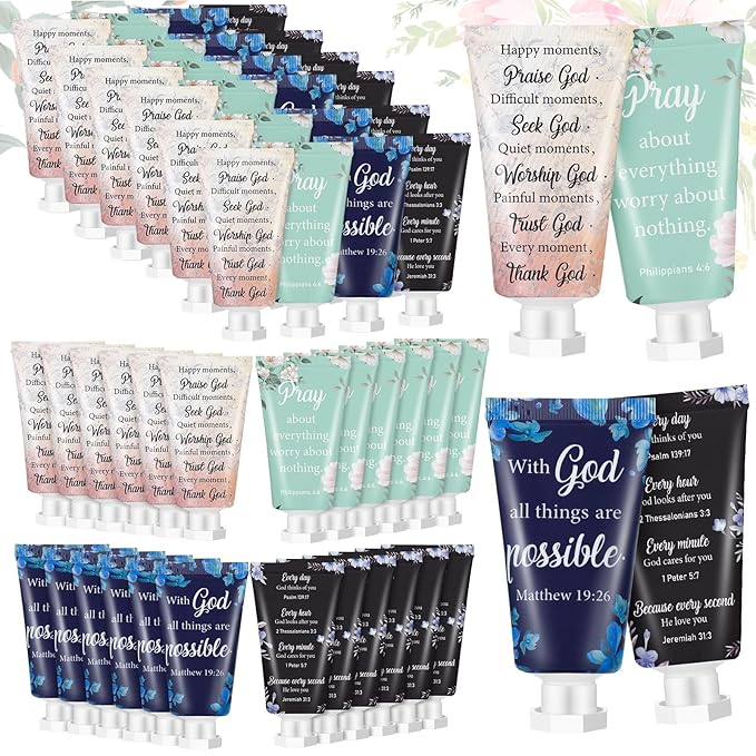12 Pcs Christian Hand Cream Bulk for Women Mothers Day Church Gifts in Bulk Bible Travel Hand Lotion for Dry Hands Bible Verse Hand Lotion for Mom Grandma Holiday mothers day Gift