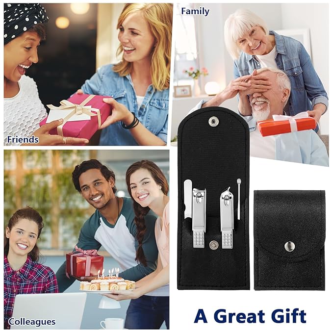 Geosar 50 Set Travel Manicure Kit Nail Clippers Pedicure Professional Nail Care Tools Stainless Steel Grooming Set with Portable Travel Case Gifts for Mother Father(Black)