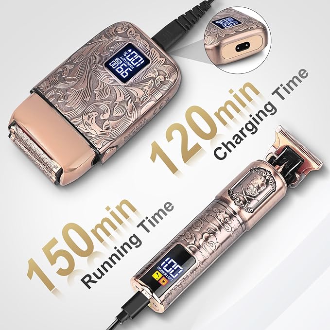 Ufree Foil Shavers Electric Razor for Men, Beard Trimmer Grooming Shaving Kit, Hair Trimmer, Cordless Head Shavers for Bald Men Barber Clippers, Birthday Gifts for Him