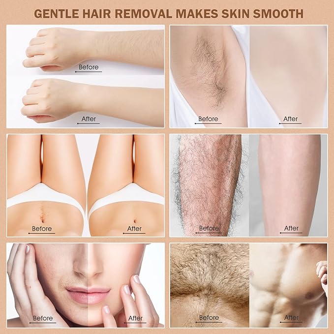 1.2L Double Wax Warmer Machine for Hair Removal, Professional Electric Wax Heater with Adjustable Temperature, Including 40PCS Wooden Wax Sticks