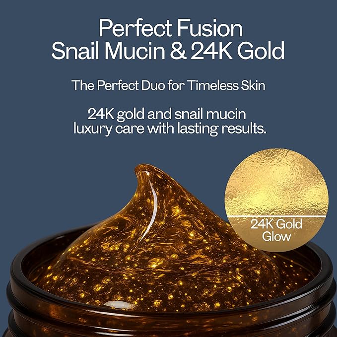 CONSLY_Black Snail Mucus & 24K Gold Ampoule-Serum | Nourishing Anti-Wrinkle Essence for Face, Neck & Décolleté | Hydrating, Revitalizing, Firming | 250ml / 8.45 fl.oz