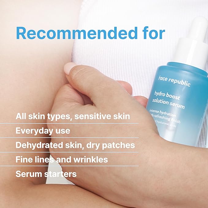 Face Republic Hydro Boost Solution Serum 45ml 1.52 fl oz | Hyaluronic acids, Adenosine | Hydrating, Refining | Anti-wrinkle | No Artificial Color | For Dry, Sensitive Skin | Vegan Korean Skin Care