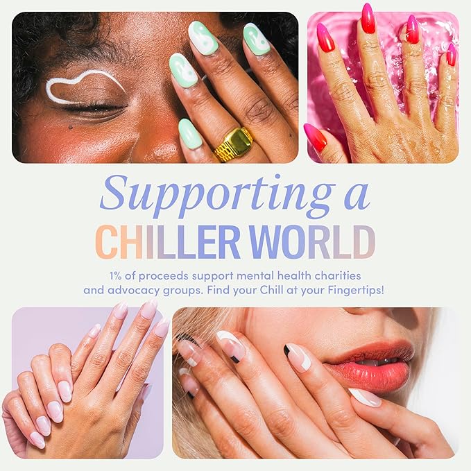 Chillhouse - Chill Tips Press on Nails Kit - She's the Prize Bundle (3-Pack) - 24 Nail Shapes & Sizes - Up to 3 Weeks Wear - Customizable Fit, Reusable - Latina Founded, Women Owned, Beauty, Self Care