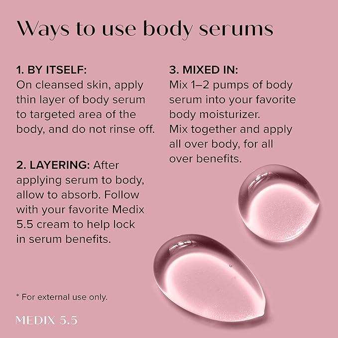 Medix 5.5 Retinol Body Lotion + 3% Hyaluronic Acid Booster Serum Moisturizer Skin Care Set, Crepey Skin Care Treatment, Retinol Body Cream, Retinol Cream Targets Sagging Crepe Skin & Wrinkles, 2PC