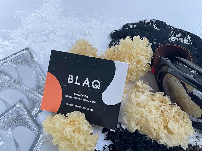 BLAQ Snow Circles Premium Under Eye Hydrating Patches for Dry Skin, Dark Circles and Puffiness. Snow Mushroom, Green Tea, Marine Algae, Vegan and Cruelty-Free, 15-Pack