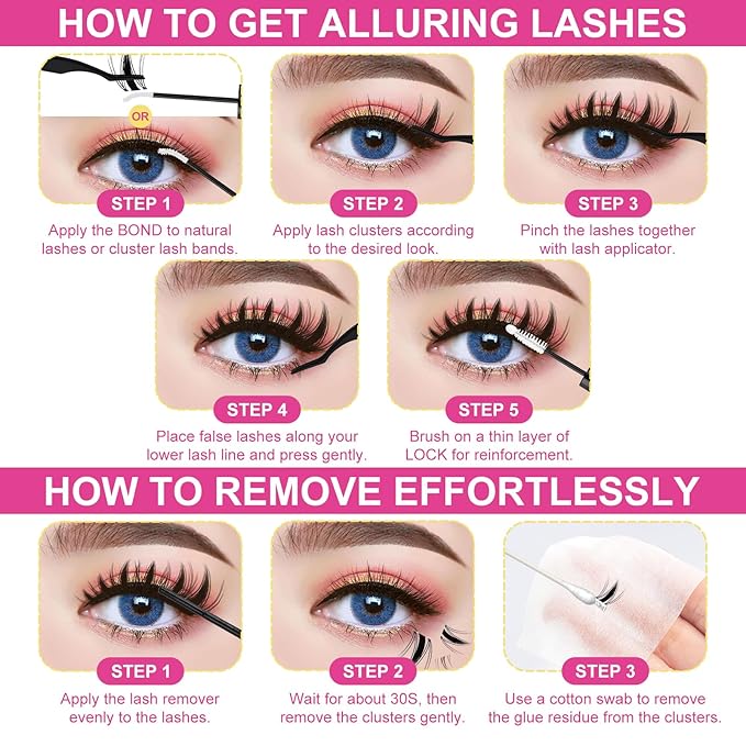 Manga Lash Clusters 8-18mm Fairy Eyelash Clusters DIY Lash Extension 0.3mm Wispy Individual Cluster Eyelash Extensions, California Sunset