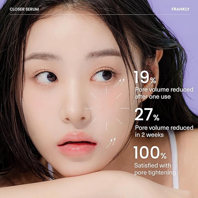 FRANKLY Closer Serum | Pore Minimizer Serum | 9 Peptides, Vegan Collagen, Adenosine, PHA | Korean Pore Minimizer for Glass Skin, Anti-Aging, Hydration, Elasticity | 1.01 fl oz